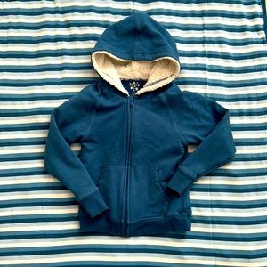 Kickee Pants Sherpa Twilight Blue Zip Up Hoodie Sweatshirt Jacket Bamboo